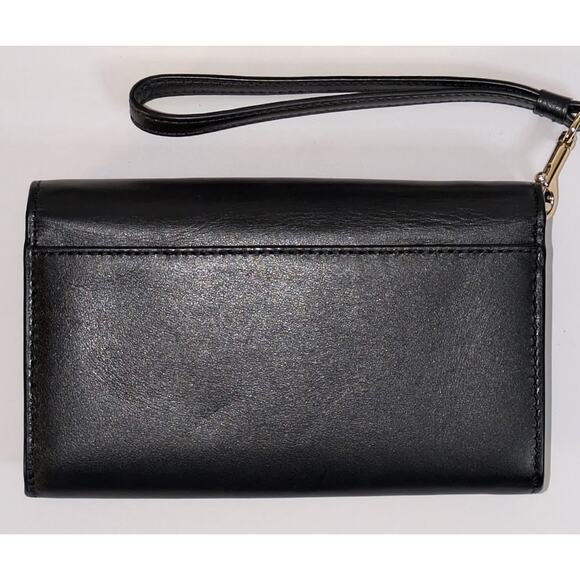 Coach New York ~ 2016 ~ 75th Anniversary Elegantly Smooth Black Leather Wristlet - Picture 3 of 16